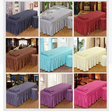 1 falda de cama de 190 x 80 cm, solo para salón de belleza, mesa de masaje, sábana de masaje, funda completa con falda