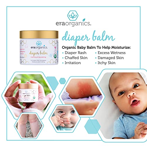 Baby Diaper Rash Balm â?? USDA Certified Organic Soothing Diaper Rash Treatment for Sensitive Skin. Natural Ointment to Nourish and Protect from Moisture, Infection, Chafing and Irritation