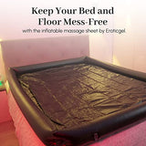 Hoja de masaje inflable, sábana impermeable de PVC duradera negra con lados inflables, 81.5 x 61.7 x 4.7 pulgadas, sábanas de terapia de masaje Nuru
