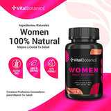 VitalBotanics Women Multivitamin + con 60 capsulas. Multivitamínico para Mujer de Alta Potencia con Colágeno Hidrolizado, Ácido Fólico, Biotina, Hierro, Calcio, Magnesio, Maca, Zinc y Vitaminas D, B1, B2, B3, B5, B6, B12, K1.