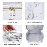 Bolsa de maquillaje , cosmetiquera impermeables con cremallera dorada, cosmetiquera para maquillaje portátil de mármol, organizador para mujeres, bolsa maquillaje para viajar