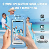 Funda Impermeable para Celular hasta 7", 2 Bolsas Flotadoras contra Agua Compatible con iPhone 14 13 Pro MAX 12 Mini 11 X XR Galaxy S20 Ultra Note S10 S9 S8 A8 A7 Smartphone -Azul+Verde
