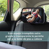 Espejo Retrovisor de Bebé para Auto,Rotación de 360 Grados Espejo de Observación para Bebés/Espejo de seguridad para pasajeros,Panorama claro,Ajustable