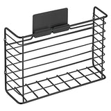Estante de metal para colgar en la cocina, para bolsas, papel de aluminio, papel de cera, papel saran, accesorios incluidos, acero macizo, color negro