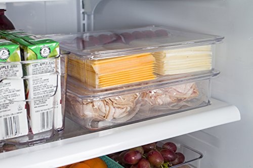 Caja De Almacenamiento Para Nevera Transparente - Apilable, Con Asas, Tamaño 25.7x15x7.5 Cm, Organizador Cocina