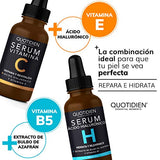 ▶ Serum Kit Facial Quotidien: 1 Serum Vitamina C 30ml + 1 Serum Ácido Hialurónico 30ml - Ingredientes Naturales - Hidratación Profunda + Vitalidad en tu Rostro - Mejora la Textura- Firmeza y Tonificación- Disminución de arrugas y lineas de expresión.
