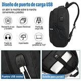 Mochila Antirrobo para Portátil, Mochila para Laptop de 15.6 pulgadas, Puerto de Carga y Puerto para Audífonos, E T EASYTAO Mochila Impermeable para Viajes, Negocios (Negro)