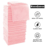 Juego de toallas de baño ultrasuaves de primera calidad, 12 x 12 pulgadas, paquete de 24 unidades, secado rápido, ropa de baño de terciopelo coral altamente absorbente, para uso como toalla de baño, spa, facial, toalla de dedos (rosa)