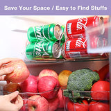 Organizadores para Latas y Botellas en Nevera or Cocina, Juego de Contenedores Apilables Plásticos para Almacenaje de Latas Agua de Botella Bebida Soda Fruta Verdura Aperitivo Alimento -2pcs