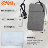 Calentador de masaje portátil de piedras calientes, controlador digital, bolsa de calefacción de piedra, masajeador eléctrico de piedra caliente y calentador para el hogar, spa, relajar los músculos