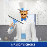 MR.SIGA Combo Profesional de Limpieza de Ventanas - Escobilla de Goma y Limpiador de Ventanas de Microfibra, 25 cm