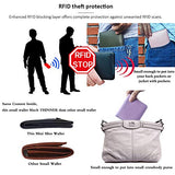 AINIMOER Cartera pequeña de cuero para mujer, titular de tarjetas de crédito con bloqueo RFID para mujer, Bloqueo de Rfid Azul Cielo, Talla unica