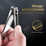 Wanmat Juego de cortaúñas, cortaúñas de acero inoxidable extra afilado para uñas y uñas de los pies, cortaúñas profesional para uñas gruesas o encarnadas, 3 cortadores de uñas para mujeres y hombres(negro)