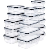 Juego de 16 recipientes herméticos para almacenamiento de alimentos, organización y almacenamiento de cocina, sin BPA, contenedor de plástico transparente con tapas, resistente a frio o calor.