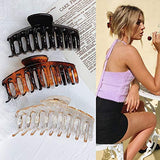 ▶ Pinzas para el cabello grueso – 3 piezas de 4.3 pulgadas ABS antideslizantes jumbo pinzas de pelo fuerte sujeción pinzas grandes pinzas de pelo de diseño francés accesorios de peinado para mujeres y niñas (3 paquetes)