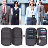 ▶ Cartera RFID para pasaporte familiar, impermeable, organizador de documentos de viaje, bolsa de embrague para tarjetas de crédito, para hombres y mujeres, negro, (Rfid Black), One_Size, Cartera Rfid