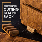 Kikcoin - Tablas de cortar de bambú extragrandes, (juego de 3) tablas de cortar con ranura para jugo, juego de tablas de cortar de madera de bambú para cocina, bandeja de servir de grano final