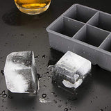 Moldes para Hielo Bandejas de Silicona para Cubitos de Hielo, Grandes, Cuadradas, de 2 Pulgadas, para Cubitos de Hielo, para Whisky, Cócteles, Fácil liberación, Flexible, Paquete de 2 (gris)