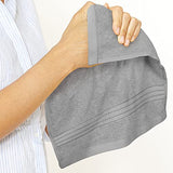 Utopia Towels Juego de 12 paños de baño de lujo (12 x 12 pulgadas), 600 g/m², 100 % algodón, altamente absorbentes y suaves al tacto, para baño, spa, gimnasio y toalla facial (gris frío)
