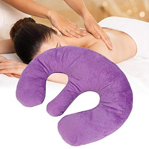 Almohada de apoyo para los senos del salón de belleza Almohada de almohada para el pecho de masaje SPA Almohada de poliéster Almohada de masaje Almohada hueca para la siesta Almohada(Púrpura)