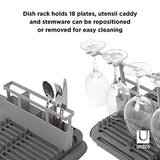 ▶ Escurridor  Umbra UDRY DISHRACK W/Dry Mat Charcoal, 24 x 18 x 10.8