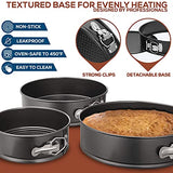 Juego de 100 moldes para pasteles para hornear + Suministros de decoración de pasteles: 3 juegos de moldes redondos antiadherentes con forma de resorte (4, 7, 8 pulgadas), puntas de glaseado, nivelador de pasteles - Moldes para pasteles de queso mul