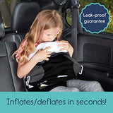 hiccapop UberBoost - Asiento elevador inflable para automóvil | Asiento elevador de coche estrecho y sin espalda para viajes | Asiento elevador portátil para niños pequeños, niños, color negro y gris