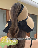 ▶ Sombreros de sol para mujer, visera de playa de ala ancha con agujero para cola de caballo, UPF UV, plegable, gorra plegable para viajes, Caqui, M-L