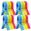 Paquete de 16 clips de toalla de playa para sillas de piscina en crucero, tamaño grande, pinzas de plástico para colgar clips para evitar que tu toalla se vuele, color brillante a la moda