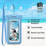 Funda Impermeable para Celular hasta 7", 2 Bolsas Flotadoras contra Agua Compatible con iPhone 14 13 Pro MAX 12 Mini 11 X XR Galaxy S20 Ultra Note S10 S9 S8 A8 A7 Smartphone -Azul+Verde