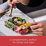 Rubbermaid Brilliance - Contenedores de almacenamiento de alimentos, 2 compartimentos, 2,85 tazas, 5 unidades