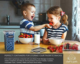 Juego Recipientes Herméticos de Plástico Almacenamiento Alimentos – 12 Piezas Pequeñas – 2 l. - Organización Cocina, Alacena – Harina, Azúcar – Sin BPA – Etiquetas, Marcador y Cucharas
