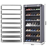 Zapatero 7 Niveles,Salandens Organizador Para Armarios De Zapatos Con Cubierta De Polvo,Compuesto De Estructuras De Acero,Tela y Conectores De Plástico,Para Almacenar y Guardar Los Zapatos.