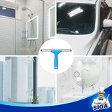 MR.SIGA Combo Profesional de Limpieza de Ventanas - Escobilla de Goma y Limpiador de Ventanas de Microfibra, 25 cm
