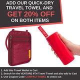 VENTURE 4TH Portadocumentos de Cuello | Cartera de Viaje con Tecnología RFID | Portapasaporte (Rojo)