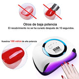 Lámpara de uñas para esmalte de gel, 168W 42 LED Secador de uñas profesional UV Lámpara de uñas LED con 4 ajustes de temporizador, Pantalla LCD, Herramientas profesionales de decoración de uñas con sensor automático, Función de temporizador de memoria y p