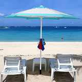 ▶ Paquete de 2 ganchos colgantes para sombrilla de playa, 4 puntas de plástico para colgar toallas, sombreros, ropa, cámara, gafas de sol, bolsas, duradero, apto para playa, viajes de camping