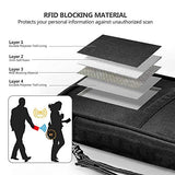 ▶ Cartera RFID para pasaporte familiar, impermeable, organizador de documentos de viaje, bolsa de embrague para tarjetas de crédito, para hombres y mujeres, negro, (Rfid Black), One_Size, Cartera Rfid