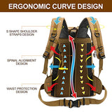 Mochila de senderismo de 40 l, mochila de camping con cubierta impermeable para hombres, mochila de viaje deportiva al aire última intervensión para escalada, Caqui, Mochilas