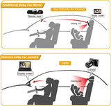 Espejo de coche para bebé, mira al bebé en el asiento trasero con amplia visión cristalina, cámara dirigida al bebé fácilmente para observar cada movimiento del bebé