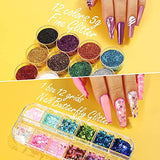 Manicura Decoración, Kit de Accesorios Decoración Uñas Nail Art, 38Pcs Suministros de Uñas con Juego, 15 Pinceles para Uñas, Lápiz de Punto, Uñas de Estrás, Copos de Hoja de Oro, para Diseños de Uñas en Casa