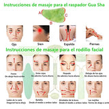 Kit de Rodillo Masajeador Facial de jade 4 en 1, rodillo de hielo para masaje facial y ojos,facial Gua Sha,cepillo de mascarilla de silicona, Facial Masaje Piedra Para Cuello Cara Ojos Cabeza CuerpoPiel Que Aprieta, Antienvejecimiento, Circulación Sanguín