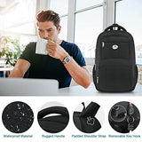 Mochila para portátil para Hombre, Resistente al Agua, Resistente al Agua, Mochila de Viaje para Colegio, Mochila de Trabajo para Hombres y Mujeres, Color Negro
