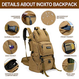 Mochila de senderismo de 40 l, mochila de camping con cubierta impermeable para hombres, mochila de viaje deportiva al aire última intervensión para escalada, Caqui, Mochilas