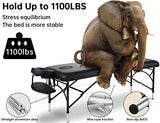 Mesa de masaje profesional de 84 pulgadas, portátil, 2 plegables, ligera, para spa, tatuaje, altura ajustable, con bolsa de transporte y patas de aluminio que soportan hasta 1100 libras