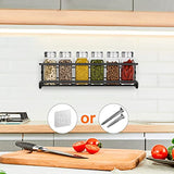 Especiero de Cocina, 2 Piezas Organizador para Especias Sin Taladrar de Autoadhesivo, Metal Organizador para Especias de Pared con Tornillo, Almacenamiento de Especias para Cocina, Gabinete