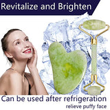 rodillo de jade, juego de cuidado facial, rodillo facial, gua sha, juego de cuidado de la piel, herramienta de masaje facial, DIFFMELY
