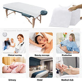 100 sábanas de mesa de masaje, sábanas desechables de spa, sábanas no tejidas transpirables, impermeables, para spa, tatuajes, salones, pestañas, suministros de esteticista, color rosa (blanco-1)