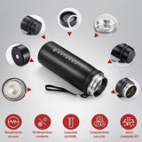 ▶ Termo de Acero Inoxidable, Doble Pared y Tapa Hermética Antigoteo, con Asa para Transportar (900ml, Negro)
