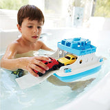 Green Toys, Juguete para Bañera con Mini Carros, Azul/Blanco